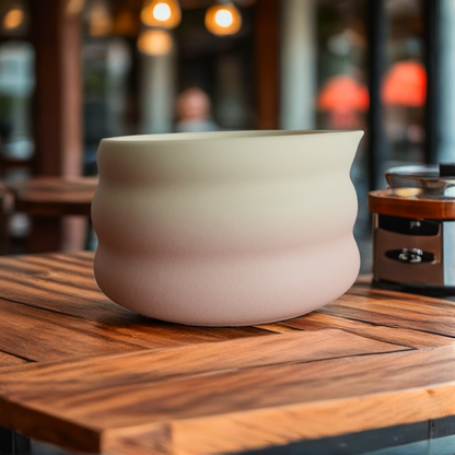 Ceramic Matcha Bowl – Pink & White Gradient
