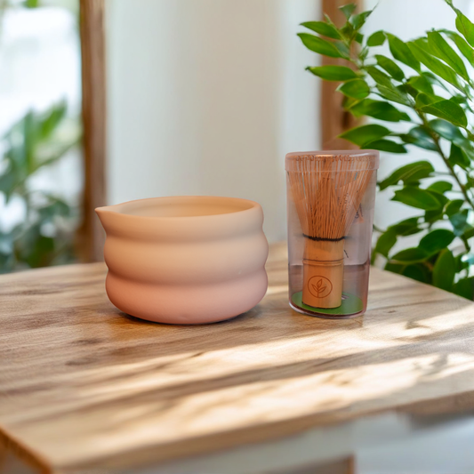 Matcha Whisk &Pink Bowl Combo – The Essential Duo