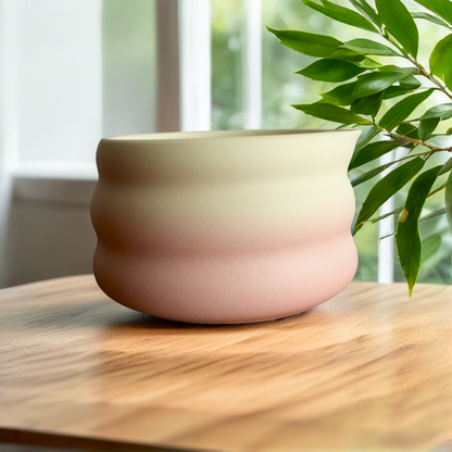 Ceramic Matcha Bowl – Pink & White Gradient